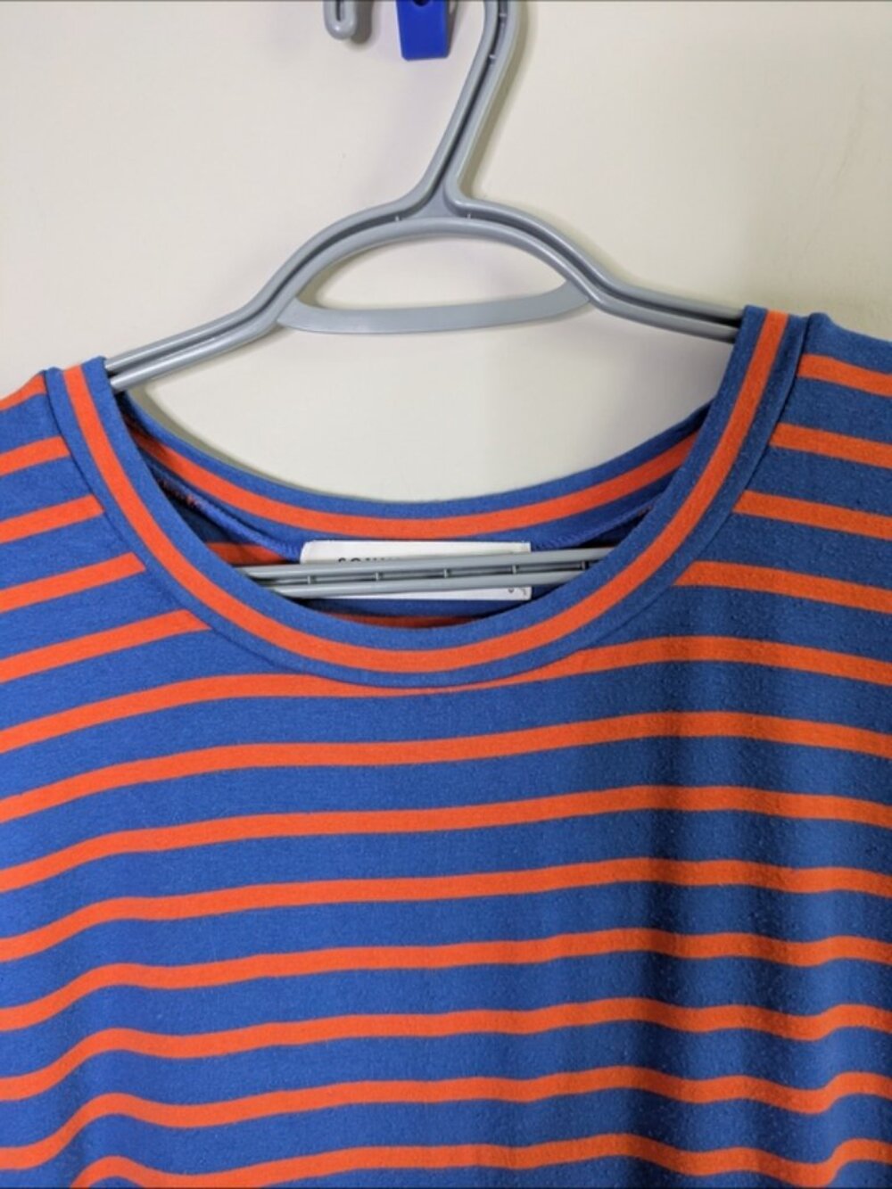 Sonnet James Reese A Play Dress‎ Size L Blue/Orange Stripes Short Sleeve Midi - Picture 3 of 6